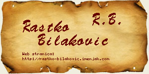 Rastko Bilaković vizit kartica